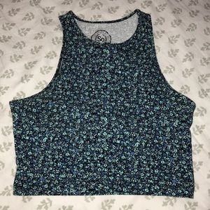 Blue floral crop top